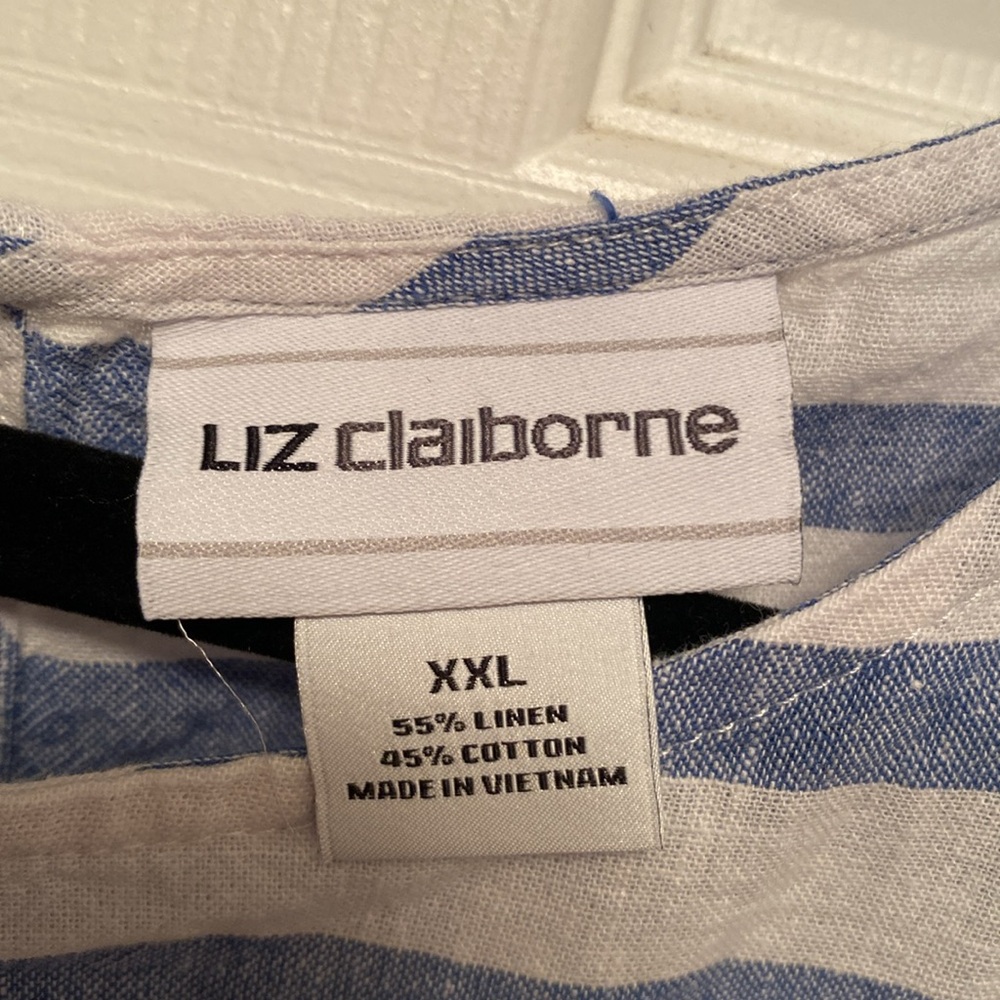 Liz Claiborne Blue and White Striped Top…size XXL - Picture 5 of 5
